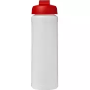 Bidon Baseline® Plus o pojemności 750 ml z wieczkiem zaciskowym, biały, czerwony