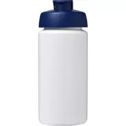 Bidon Baseline® Plus o pojemności 500 ml z wieczkiem zaciskowym i uchwytem, biały, niebieski