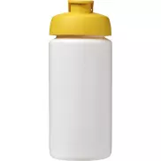 Bidon Baseline® Plus o pojemności 500 ml z wieczkiem zaciskowym i uchwytem, biały, żółty
