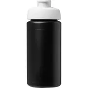 Bidon Baseline® Plus o pojemności 500 ml z wieczkiem zaciskowym i uchwytem, czarny, biały