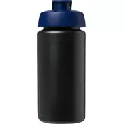 Bidon Baseline® Plus o pojemności 500 ml z wieczkiem zaciskowym i uchwytem, czarny, niebieski