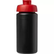 Bidon Baseline® Plus o pojemności 500 ml z wieczkiem zaciskowym i uchwytem, czarny, czerwony
