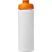 Bidon Baseline® Plus o pojemności 750 ml z wieczkiem zaciskowym i uchwytem, biały, pomarańczowy
