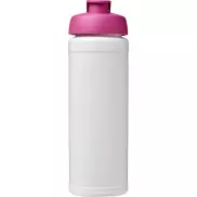 Bidon Baseline® Plus o pojemności 750 ml z wieczkiem zaciskowym i uchwytem, biały, różowy