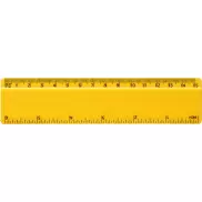 Linijka Renzo o długości 15 cm wykonana z tworzywa sztucznego, żółty