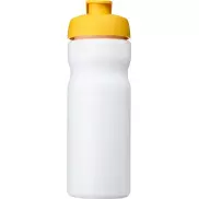 Bidon Baseline® Plus o pojemności 650 ml z otwieranym wieczkiem, biały, żółty