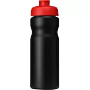 Bidon Baseline® Plus o pojemności 650 ml z otwieranym wieczkiem, czarny, czerwony