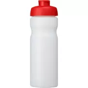 Bidon Baseline® Plus o pojemności 650 ml z otwieranym wieczkiem, biały, czerwony