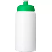 Bidon Baseline® Plus o pojemności 500 ml ze sportowym wieczkiem i uchwytem, biały, zielony