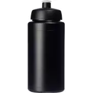 Bidon Baseline® Plus o pojemności 500 ml ze sportowym wieczkiem i uchwytem, czarny