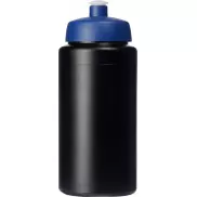 Bidon Baseline® Plus o pojemności 500 ml ze sportowym wieczkiem i uchwytem, czarny, niebieski