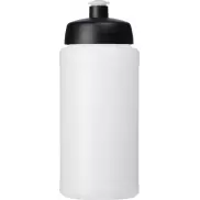 Bidon Baseline® Plus o pojemności 500 ml ze sportowym wieczkiem i uchwytem, biały, czarny