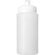 Bidon Baseline® Plus o pojemności 500 ml ze sportowym wieczkiem i uchwytem, biały, biały