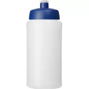 Bidon Baseline® Plus o pojemności 500 ml ze sportowym wieczkiem i uchwytem, biały, niebieski