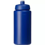 Bidon Baseline® Plus o pojemności 500 ml ze sportowym wieczkiem i uchwytem, niebieski