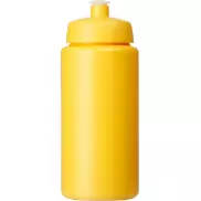 Bidon Baseline® Plus o pojemności 500 ml ze sportowym wieczkiem i uchwytem, żółty