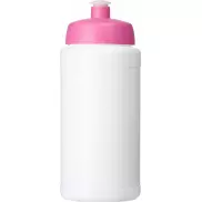 Bidon Baseline® Plus o pojemności 500 ml z wieczkiem sportowym, biały, różowy