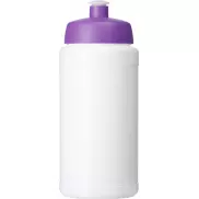 Bidon Baseline® Plus o pojemności 500 ml z wieczkiem sportowym, biały, fioletowy
