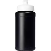 Bidon Baseline® Plus o pojemności 500 ml z wieczkiem sportowym, czarny, biały