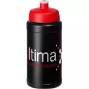 Bidon Baseline® Plus o pojemności 500 ml z wieczkiem sportowym, czarny, czerwony