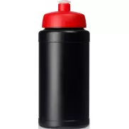 Bidon Baseline® Plus o pojemności 500 ml z wieczkiem sportowym, czarny, czerwony
