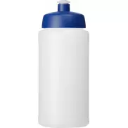 Bidon Baseline® Plus o pojemności 500 ml z wieczkiem sportowym, biały, niebieski