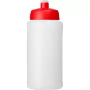 Bidon Baseline® Plus o pojemności 500 ml z wieczkiem sportowym, biały, czerwony