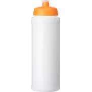 Bidon Baseline® Plus o pojemności 750 ml ze sportowym wieczkiem i uchwytem, biały, pomarańczowy