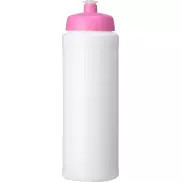 Bidon Baseline® Plus o pojemności 750 ml ze sportowym wieczkiem i uchwytem, biały, różowy