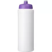 Bidon Baseline® Plus o pojemności 750 ml ze sportowym wieczkiem i uchwytem, biały, fioletowy