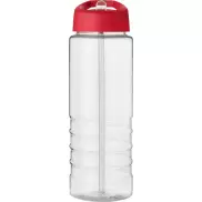Bidon H2O Treble o pojemności 750 ml z wieczkiem z dzióbkiem, biały, czerwony