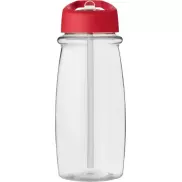 Bidon H2O Pulse o pojemności 600 ml z wieczkiem z dzióbkiem, biały, czerwony