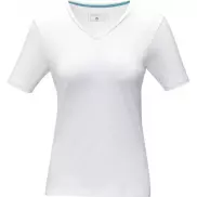 Damski T-shirt organiczny Kawartha z krótkim rękawem, m, biały