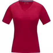 Damski T-shirt organiczny Kawartha z krótkim rękawem, l, czerwony