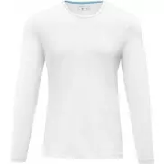 Męski T-shirt organiczny Ponoka z długim rękawem, 3xl, biały