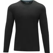 Męski T-shirt organiczny Ponoka z długim rękawem, 2xl, czarny