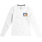 Damski T-shirt organiczny Ponoka z długim rękawem, l, biały