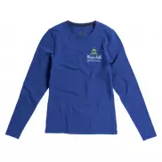 Damski T-shirt organiczny Ponoka z długim rękawem, xl, niebieski