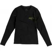 Damski T-shirt organiczny Ponoka z długim rękawem, m, czarny