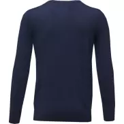 Stanton - męski sweter w serek, m, niebieski