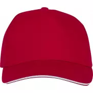 rozowy, 5-panelowa czapka CETO, czerwony