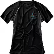 Damski T-shirt Quebec z krótkim rękawem z dzianiny Cool Fit odprowadzającej wilgoć, s, czarny