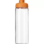 Bidon H2O Vibe o pojemności 850 ml z otwieranym wieczkiem, biały, pomarańczowy