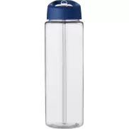 Bidon H2O Vibe o pojemności 850 ml z wieczkiem z dzióbkiem, biały, niebieski