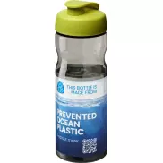 Bidon H2O Eco o pojemności 650 ml z wieczkiem zaciskowym, szary, zielony