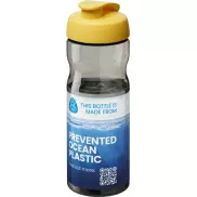 Bidon H2O Eco o pojemności 650 ml z wieczkiem zaciskowym, szary, żółty