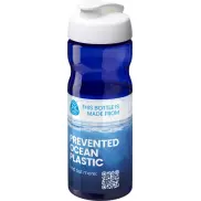 Bidon H2O Eco o pojemności 650 ml z wieczkiem zaciskowym, niebieski, biały