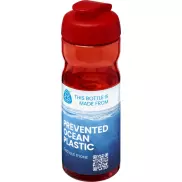 Bidon H2O Eco o pojemności 650 ml z wieczkiem zaciskowym, czerwony