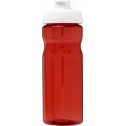 Bidon H2O Eco o pojemności 650 ml z wieczkiem zaciskowym, czerwony, biały