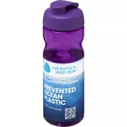 Bidon H2O Eco o pojemności 650 ml z wieczkiem zaciskowym, fioletowy
